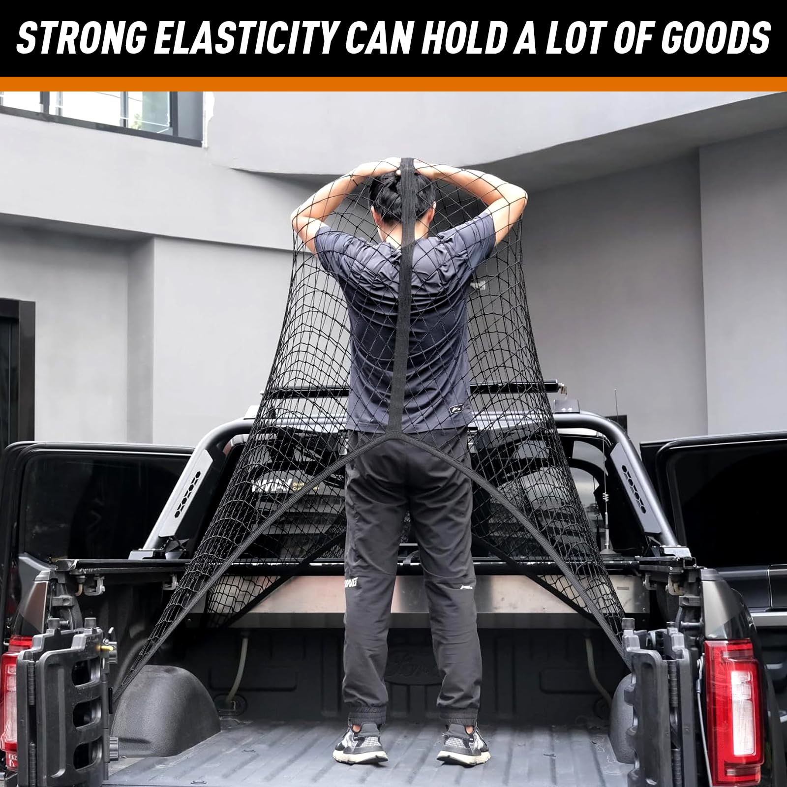 Cargo Net For Pickup Truck Bed, Trucks Cargo Net Mesh Organizer, 4