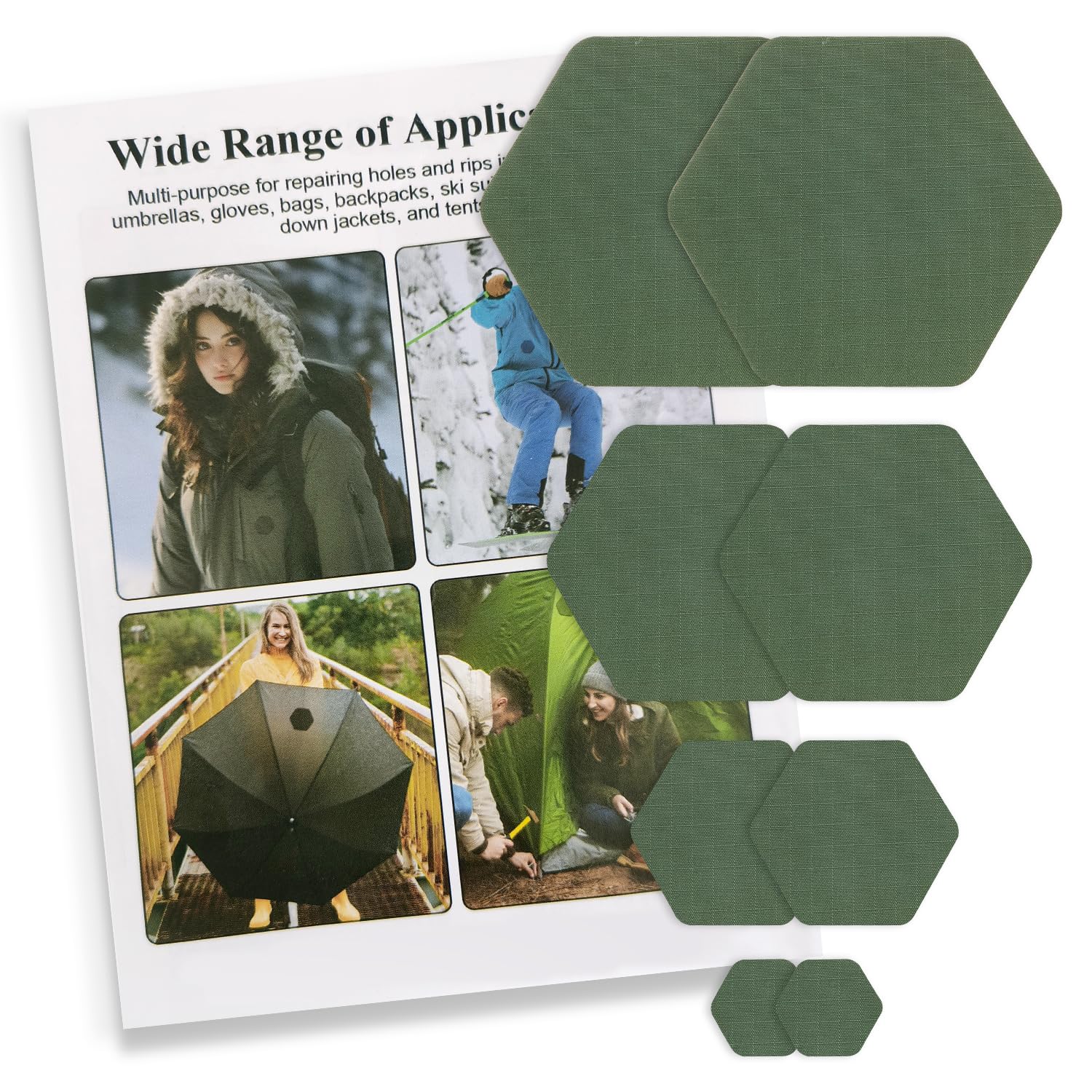 ZESION Down Jacket Repair Patches - Highly Effective Repair of Nylon Fabric, Waterproof Self-Adhesive Repair Patch for Down Jackets, Tents, Raincoats,