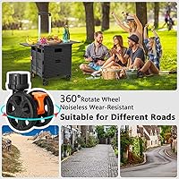 Vista 6 de Carrito de utilidad plegable, cajón portátil plegable, carritos rodantes con ruedas, cesta de transporte con tapa magnética, cubierta telescópica