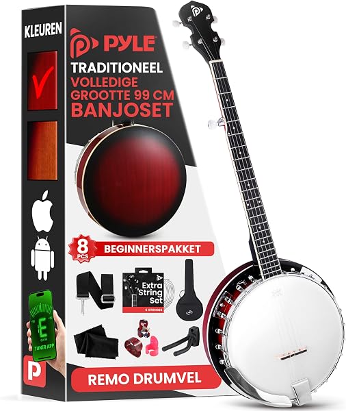 Pyle 5-snarige banjo met starterkit