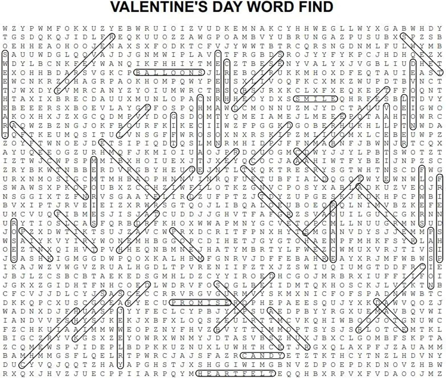 Valentine's Day Word Search, Giant Crossword Puzzle, Large Word Find Poster, Gathering Activity, Minimalist, Multiple Sizes (18 x 24 inches) - Image 3