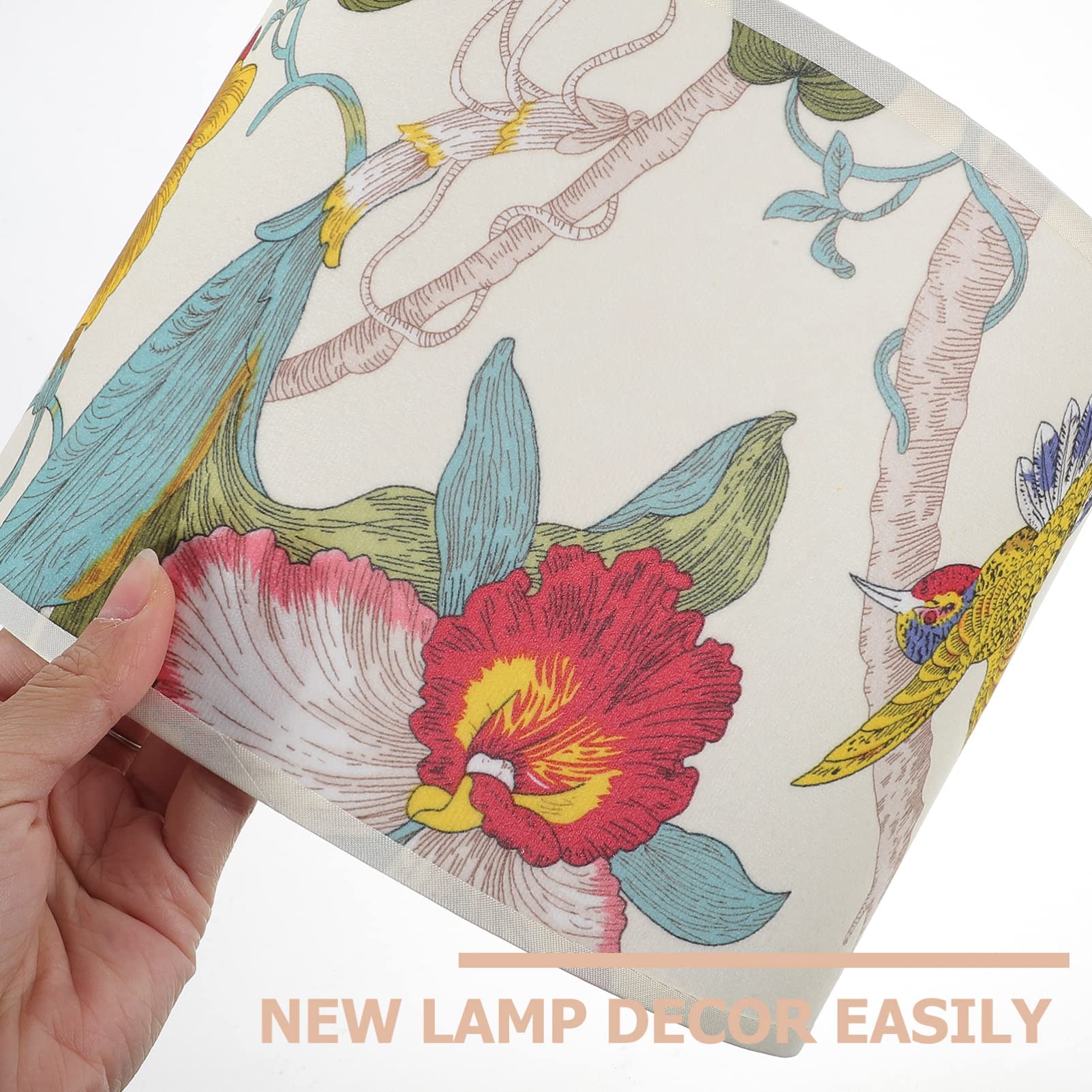 Uonlytech Paralume Lampade da Tavolo da Terra per e Decorazione Elegante a Tamburo Floreale Leggero Interni e Camera da Letto