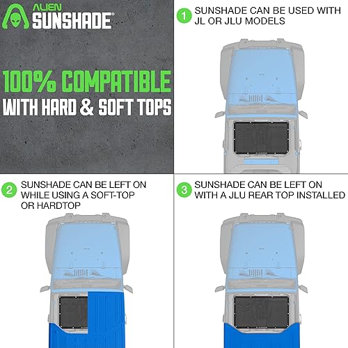 Miniatura 4 de Alien Sunshade - Parasol de malla frontal para techo, bloquea los rayos UV, el viento y el ruido (color negro)