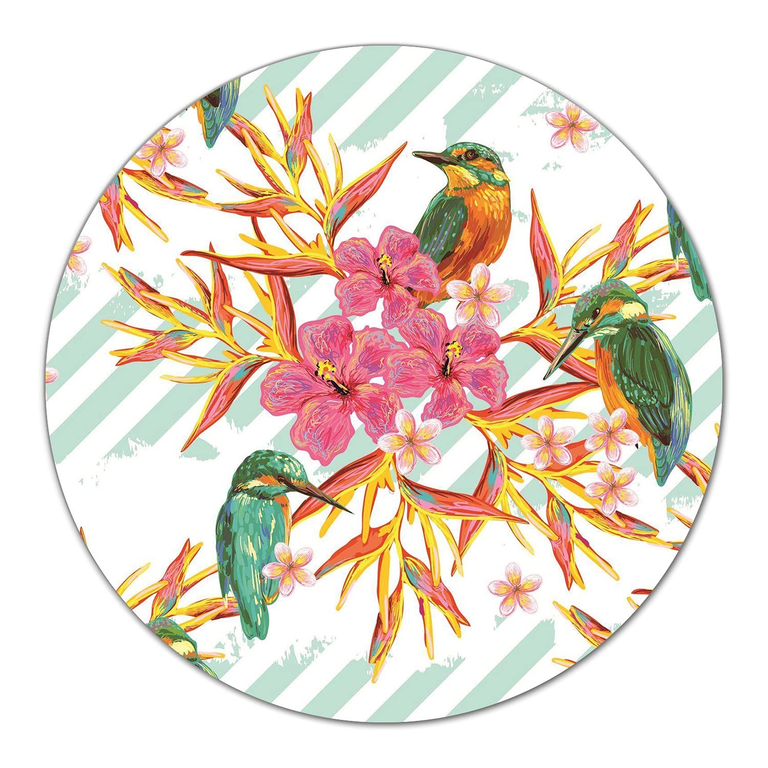 Coloray Glas Schneidebrett 40cm Herdabdeckplatte Servieren von Speisen Spritzschutz Glasabdeckplatte Gehärtetes Glas Induktionsherdabdeckung - Utensilboard-Sommervögel Blau.