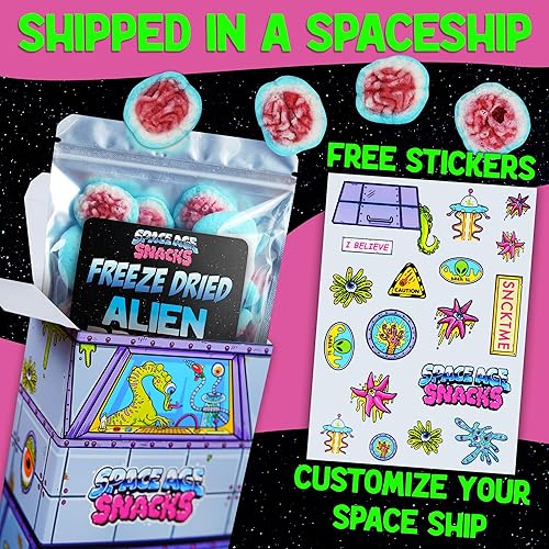 Miniatura 3 de Cerebros alienígenas liofilizados de alta calidad, dulces liofilizados crujientes y masticables enviados en caja de nave espacial para mayor