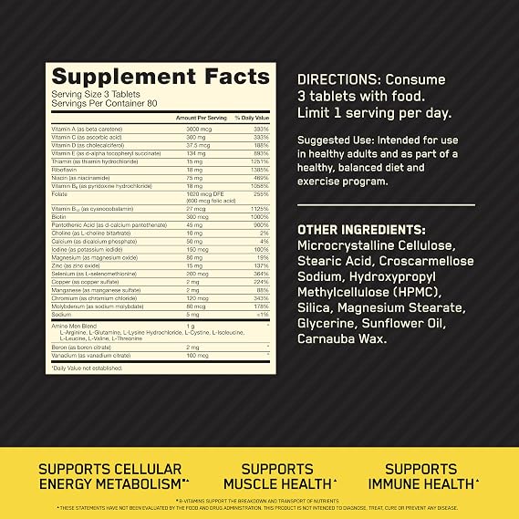 Optimum Nutrition Opti-Men Daily Multivitamin Supplement, 240 Ct