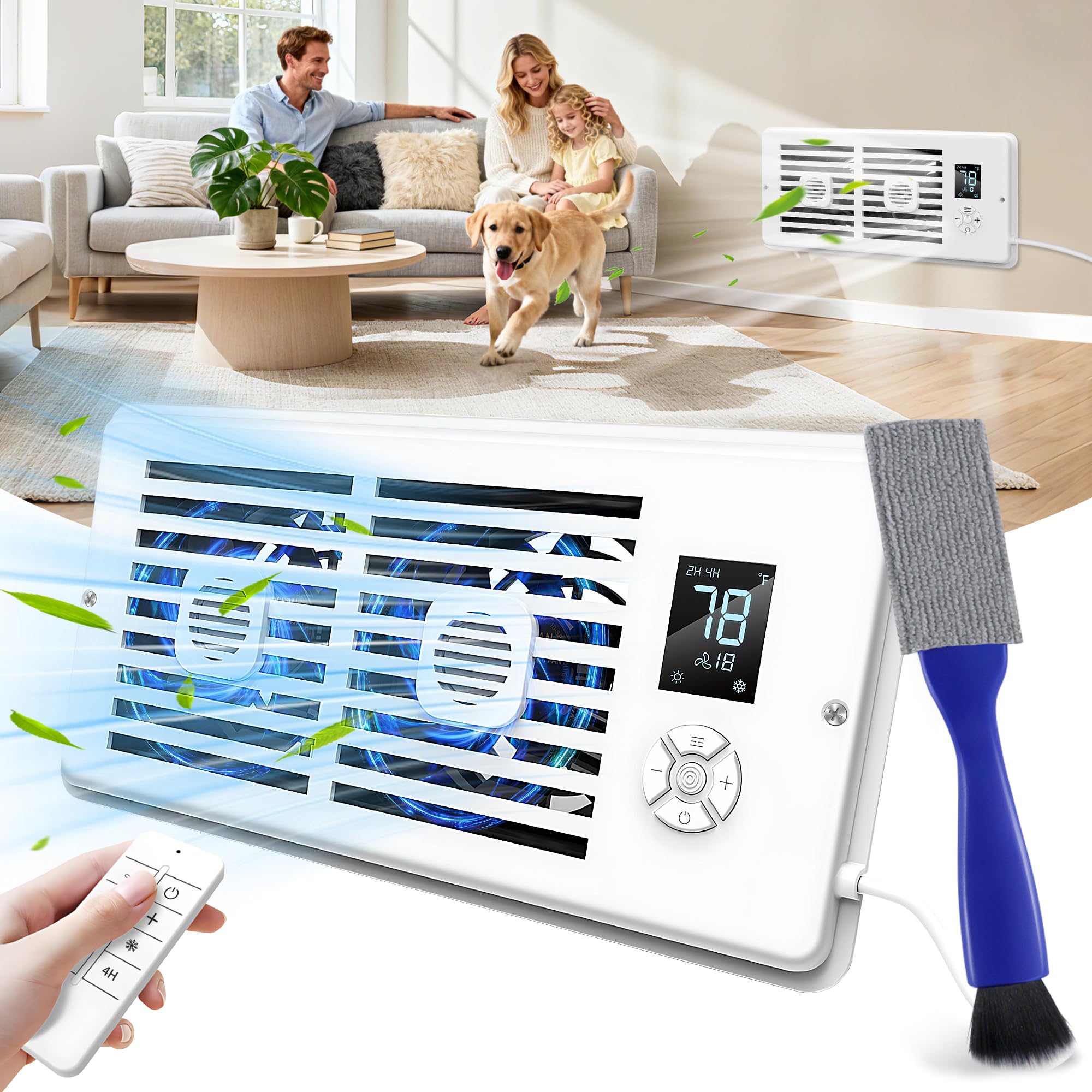 Ventilateur d'appoint pour trous de registre AearKing 10x25 cm intelligent 10 vitesses