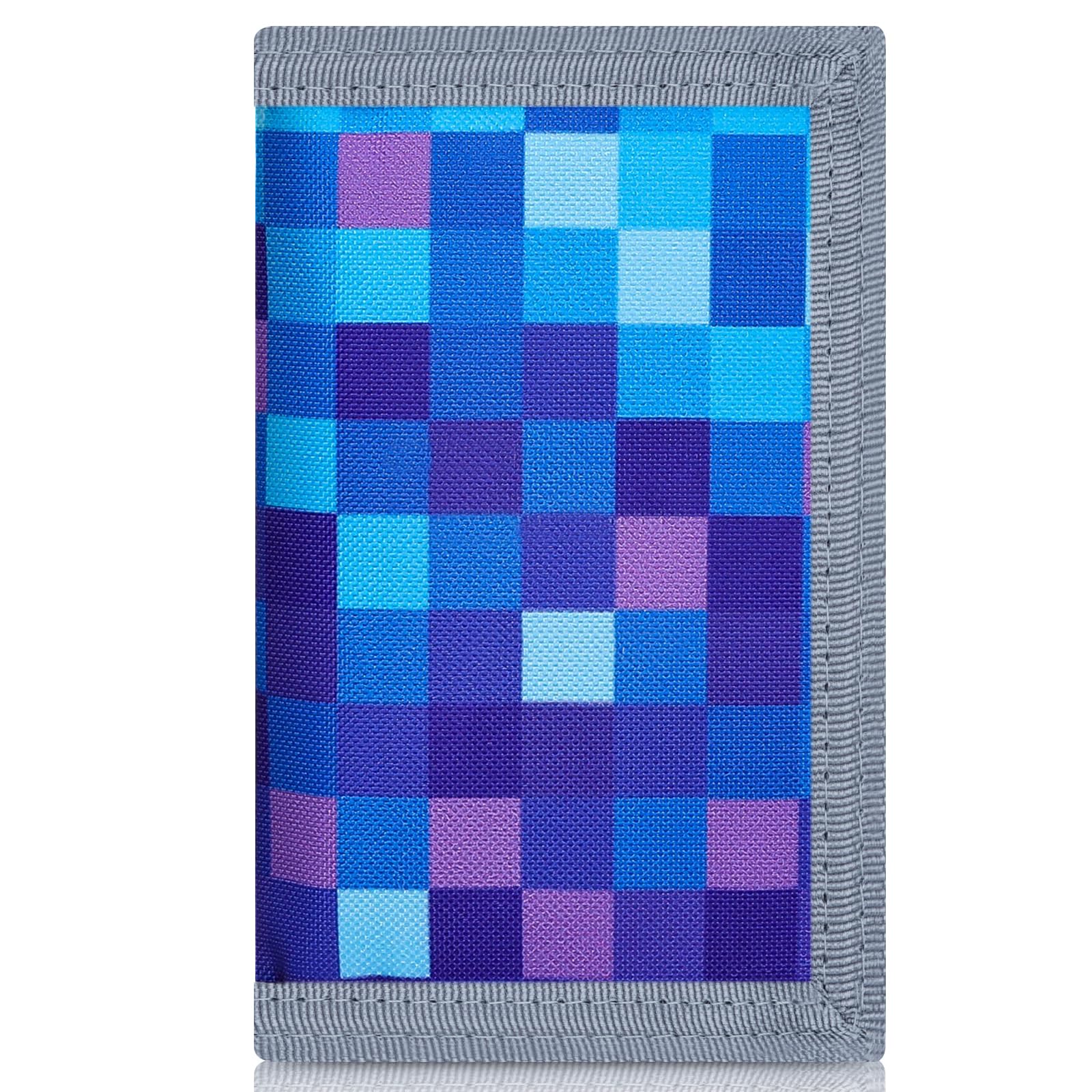 Kids Wallets for Boys Ages 4-18 Trifold, Toddler/Youth Wallet for Boys with Zippered Coin Pocket and Card Holders, Novelty Wallet for Childrens Birthday Gifts, Block Blue, One Size, Modern