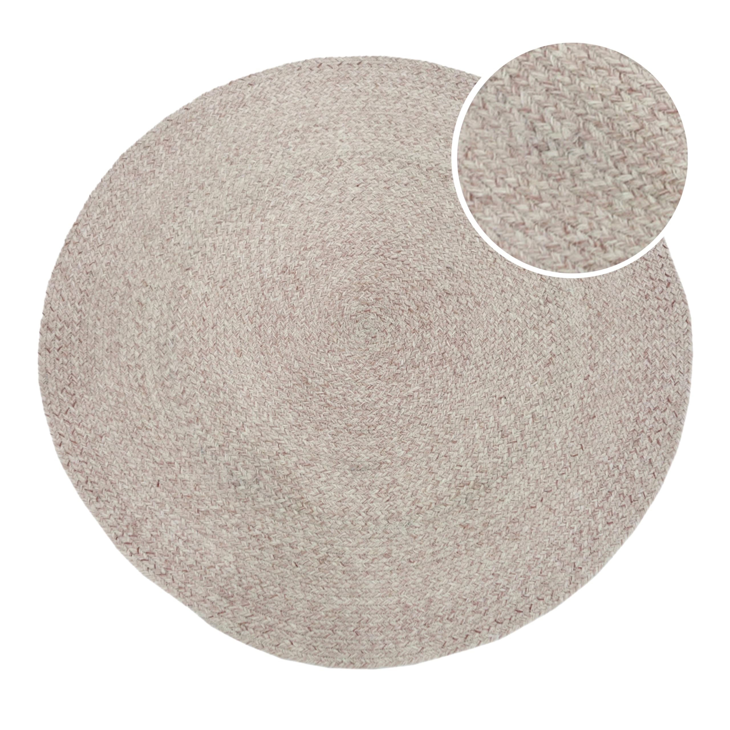 AXI Corfu Outdoor-Teppich in Beige Rosé Rund | Runder Gartenteppich für draußen/drinnen | Außenteppich für Garten/Balkon/Terrasse 180x180cm / Dicke: 5mm | Teppich Wetterfest & Nachhaltig