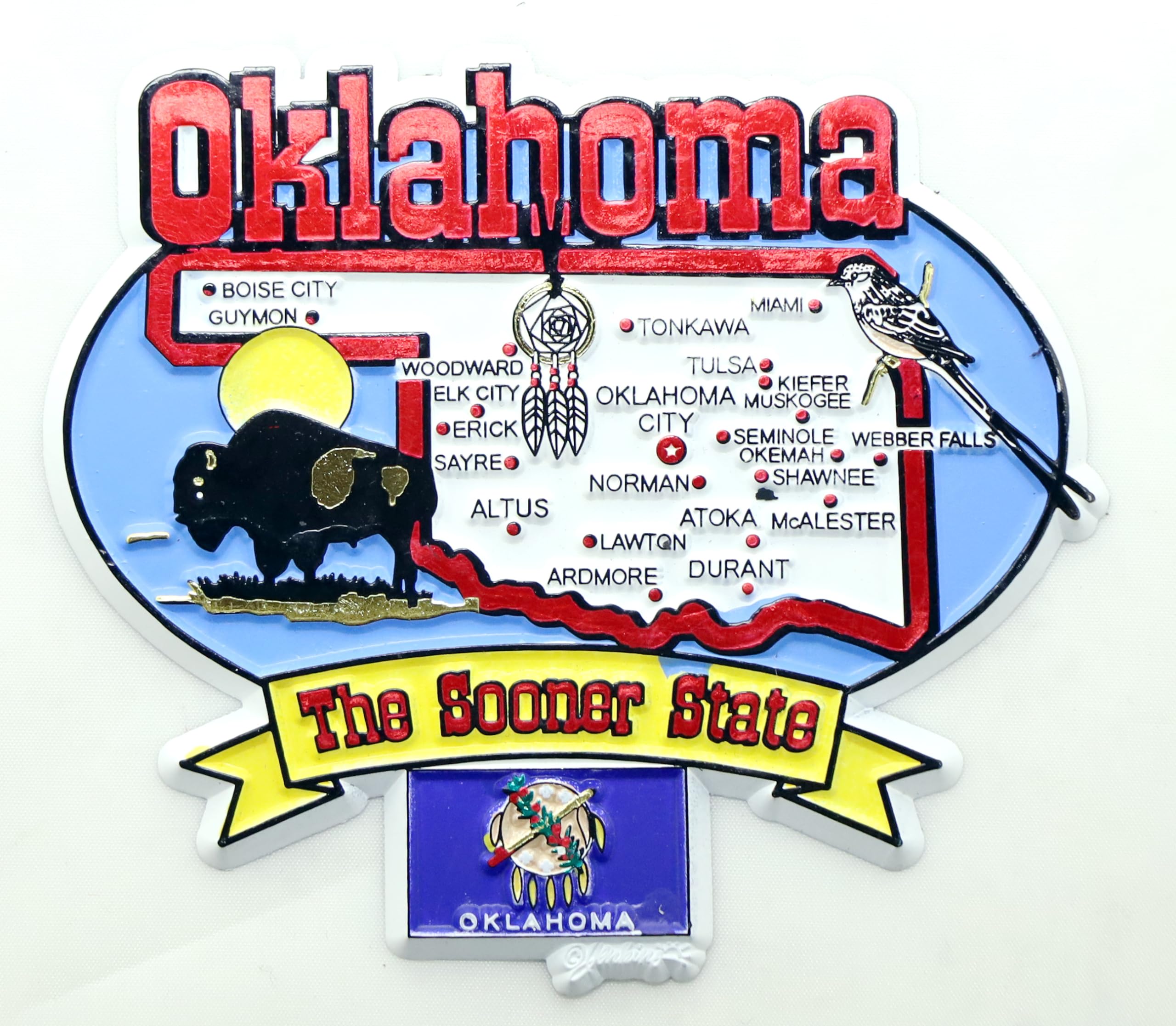Oklahoma Mappa Polica Modificabile Con L'etichettatura. Illustrazione
