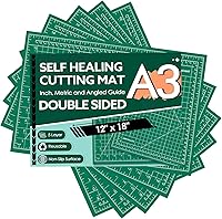 EFOK 5-Pack Self-Healing Cutting Mats 12x18 A3, 5-Ply Double-Sided Rotary Mats for Quilting, Sewing, Crafts & Precision Cutting