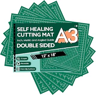 EFOK 5-Pack Self-Healing Cutting Mats 12x18 A3 Size, 5-Layer Double-Sided Rotary Mats for Quilting Sewing Crafts