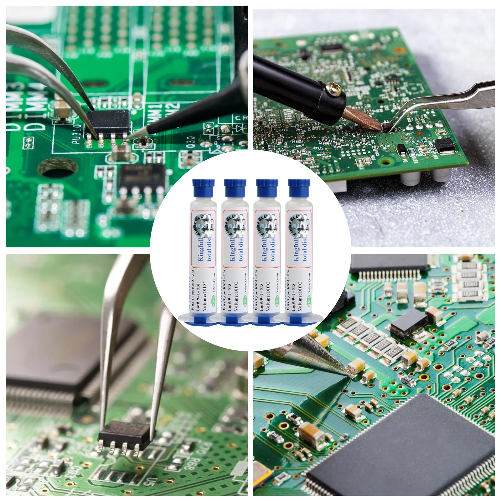 Flussanti per Saldatura, 4 Pezzi Flussante Senza Piombo, No-clean Pasta Saldante Flussante alla Colofonia per PCB SMD BGA PGA Elettronica Saldante