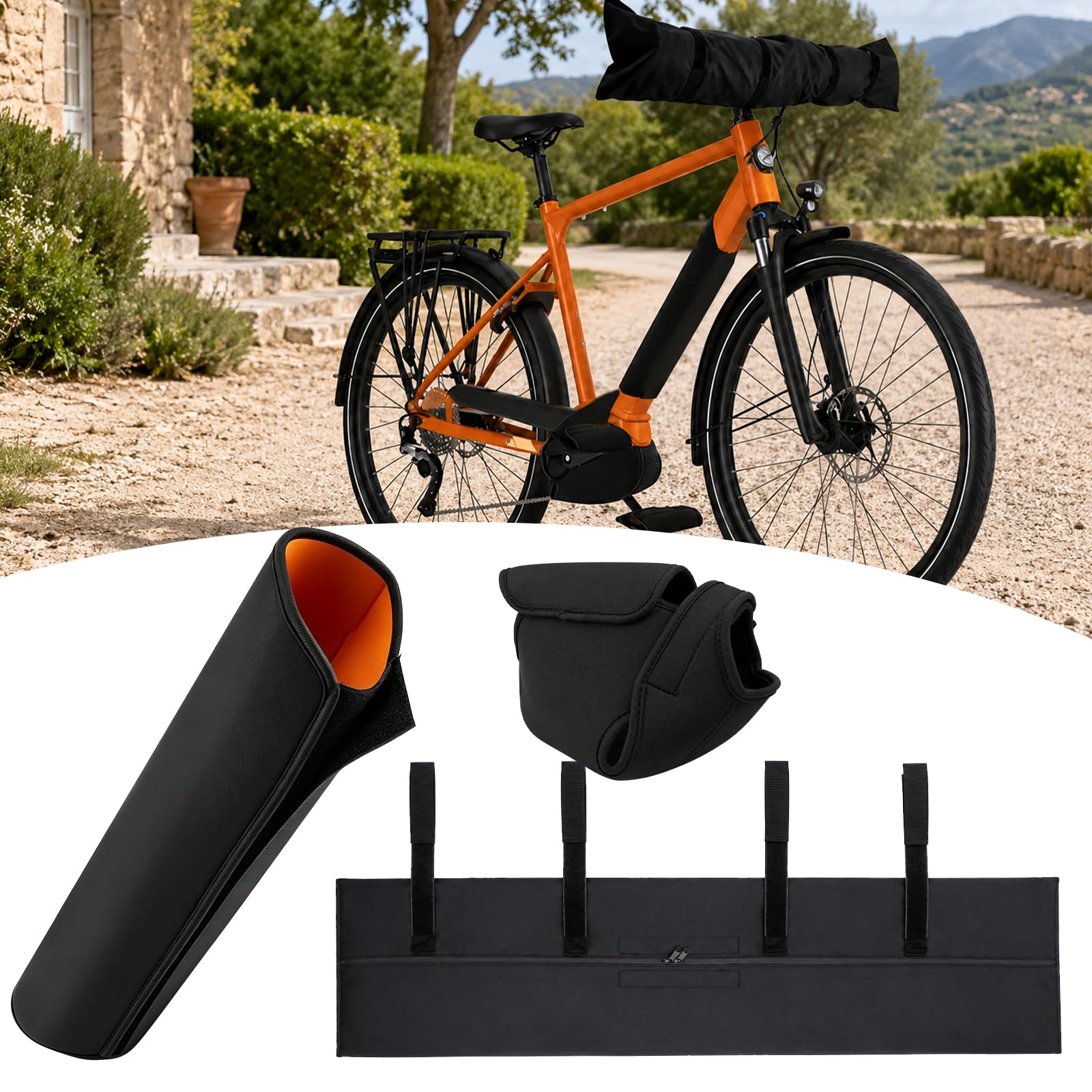 Ebike Transporte Protection 3-teilig,Lenkerschutzhülle Akku Schutzhülle E-Bike Motor Schutzhülle & 2 Pedalschoner,Fahrrad Schutzhülle Schutz für Fahrradträger vor Wasserfest&Feuchtigkeit