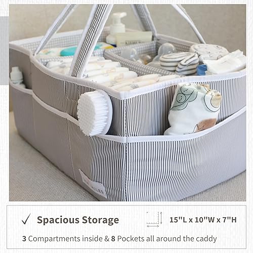 Miniatura 6 de Lily Miles Paquete de pañales - Paquete de inicio para el cuidado del bebé 2 organizadores de pañales para artículos esenciales para bebés, ideal