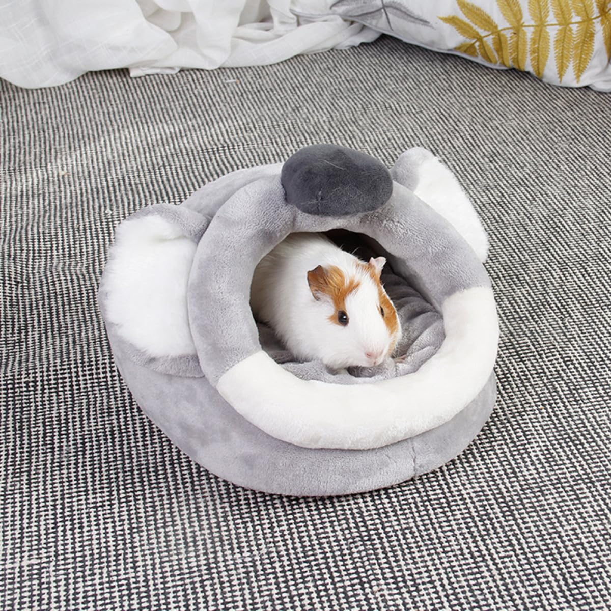 YARNOW Hamster Schlafplatz aus Flanell und Pp Baumwolle Warmes Haustier Warmbett in Höhlenform für Wohnraum und Kleines Kleintierhaus als Winterbett