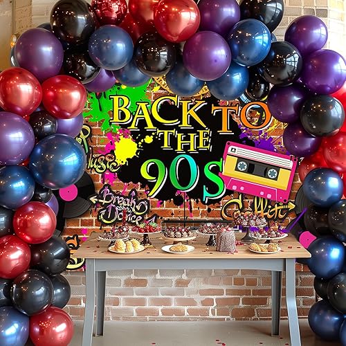 Miniatura 2 de Mocsicka Telón de fondo de los años 90, hip hop, graffiti, pared de ladrillo, retro, radio, fotografía de moda, fondo de fiesta temática de los años