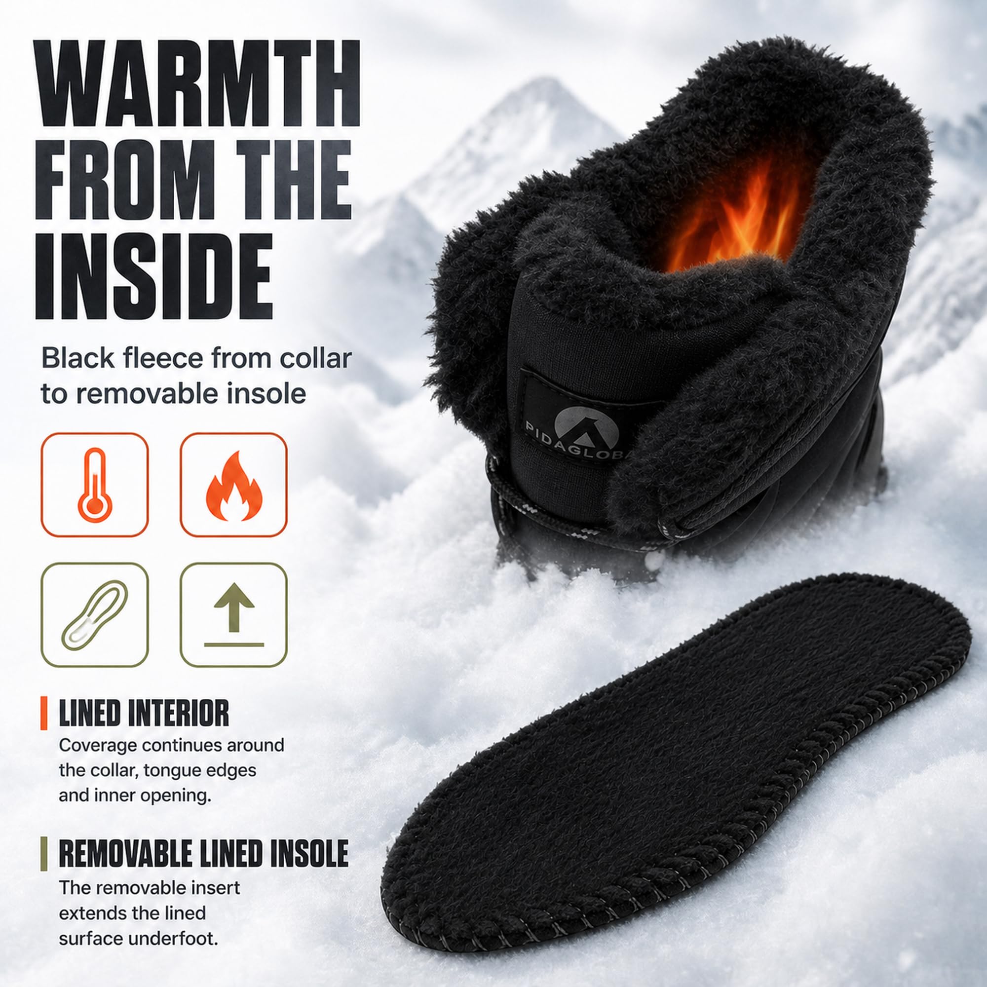Herren Winterstiefel Warm Gefüttert Schneestiefel Outdoor