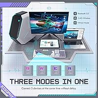 Vista 20 de RisoPhy Teclado mecánico para juegos, RGB de 104 teclas ultradelgado con retroiluminación LED USB con interruptor azul, teclas ABS duraderas, Negro