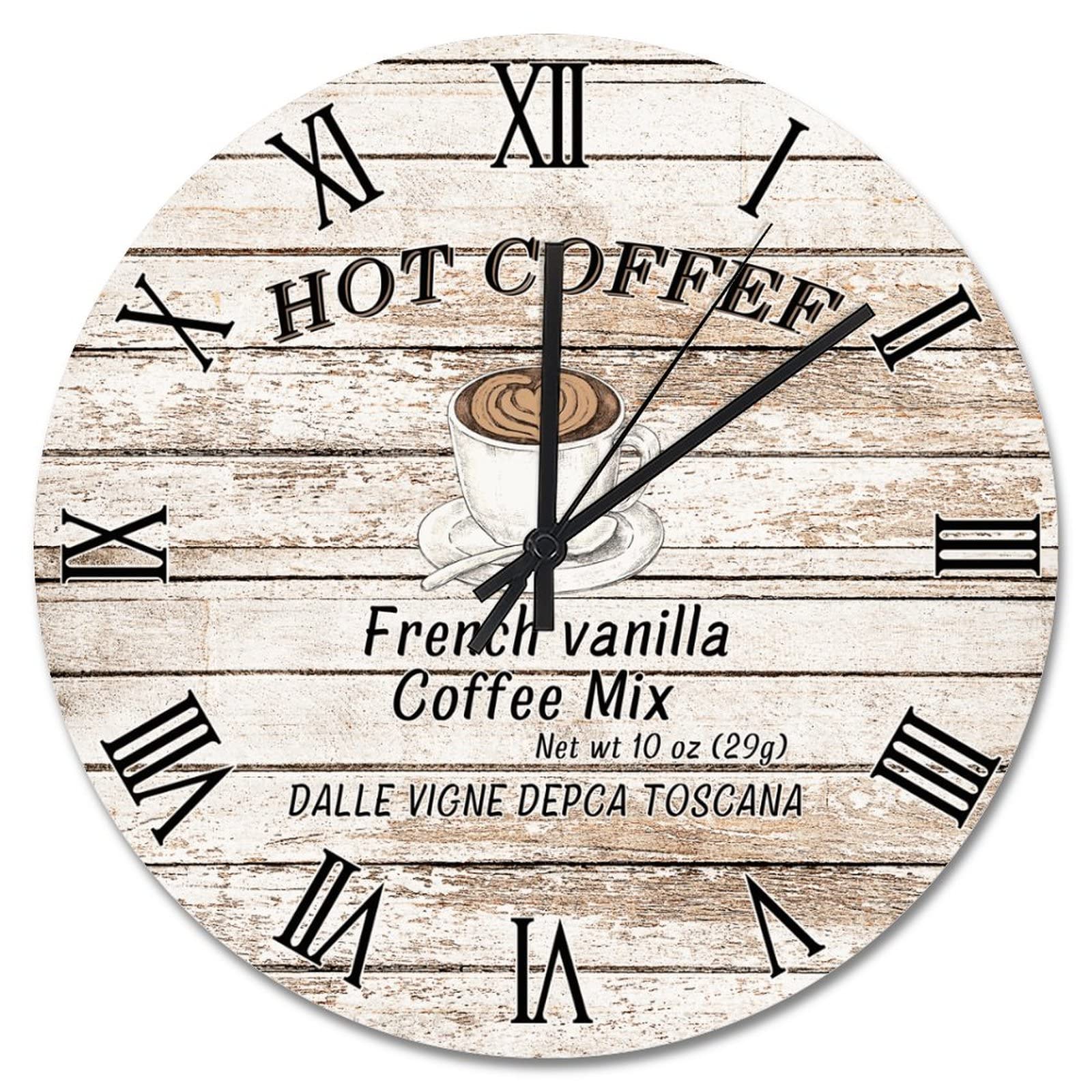 Horloge murale pour ferme et salon rustique au design de grand café vintage 38cm