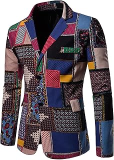 Premium Blazer for Men Ethnic Style Suit Jacket Fashion Stitching Notched Lepal Single Button Tailcoat Dress Coat