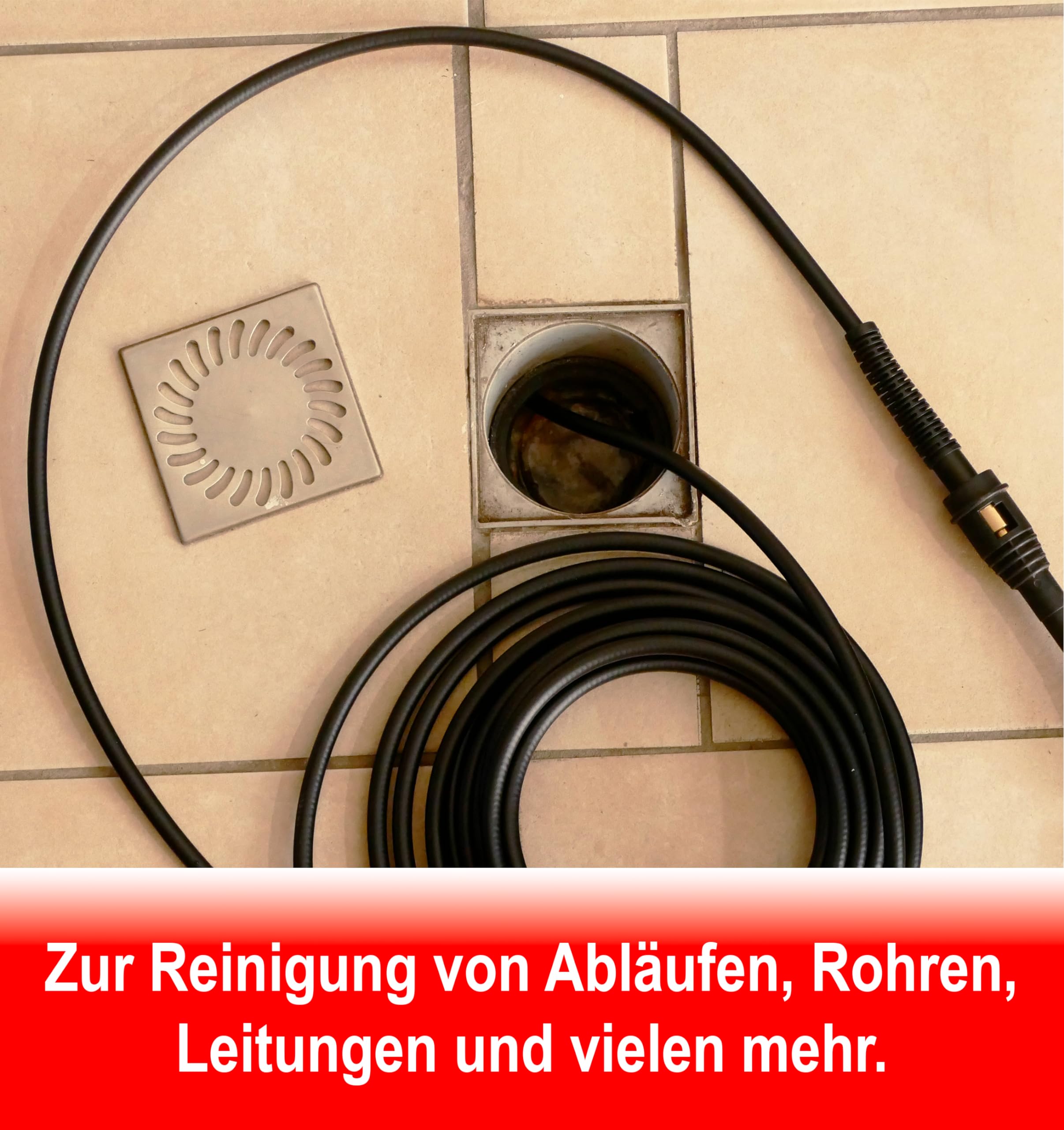 30 Meter Rohrreinigungsschlauch Set für Hochdruckreiniger mit D12 DN12 Stecksystem kompatibel mit KEW Nilfisk Kränzle bully k1152 k2000 serie uvm…
