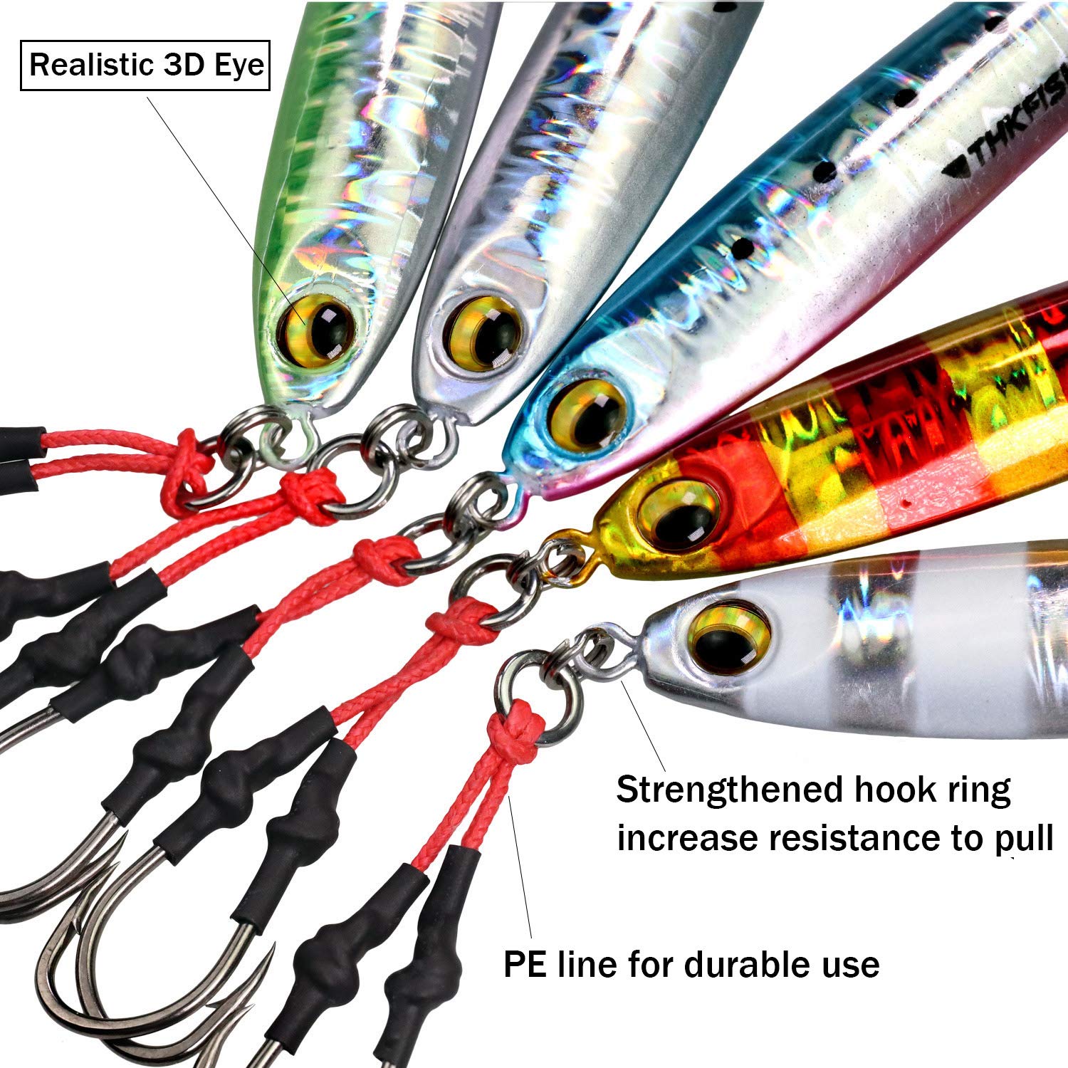 Sougayilang Micro Jig Da Pesca - Set 5 Esche Metalliche Affondanti Per Jigging - Foto 4