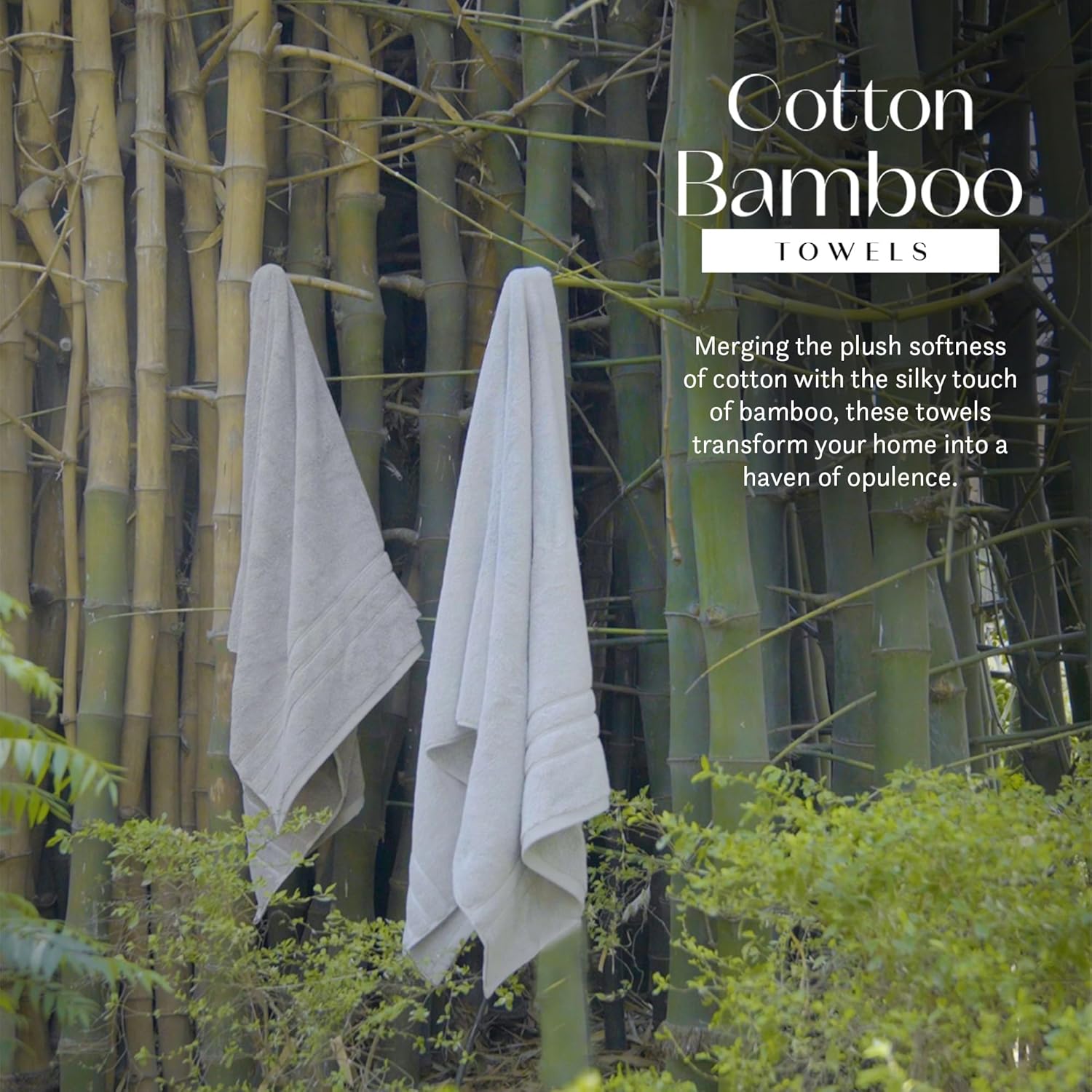 TRIDENT Eco Twist 2 Pc Bath Towel Set, 2 Bath Towels 30x58 Inch, Cotton and Viscose from Bamboo Towel, Plush, Absorbent, Zero Twist Bathroom Towels Set, Charcoal Grey - Image 5