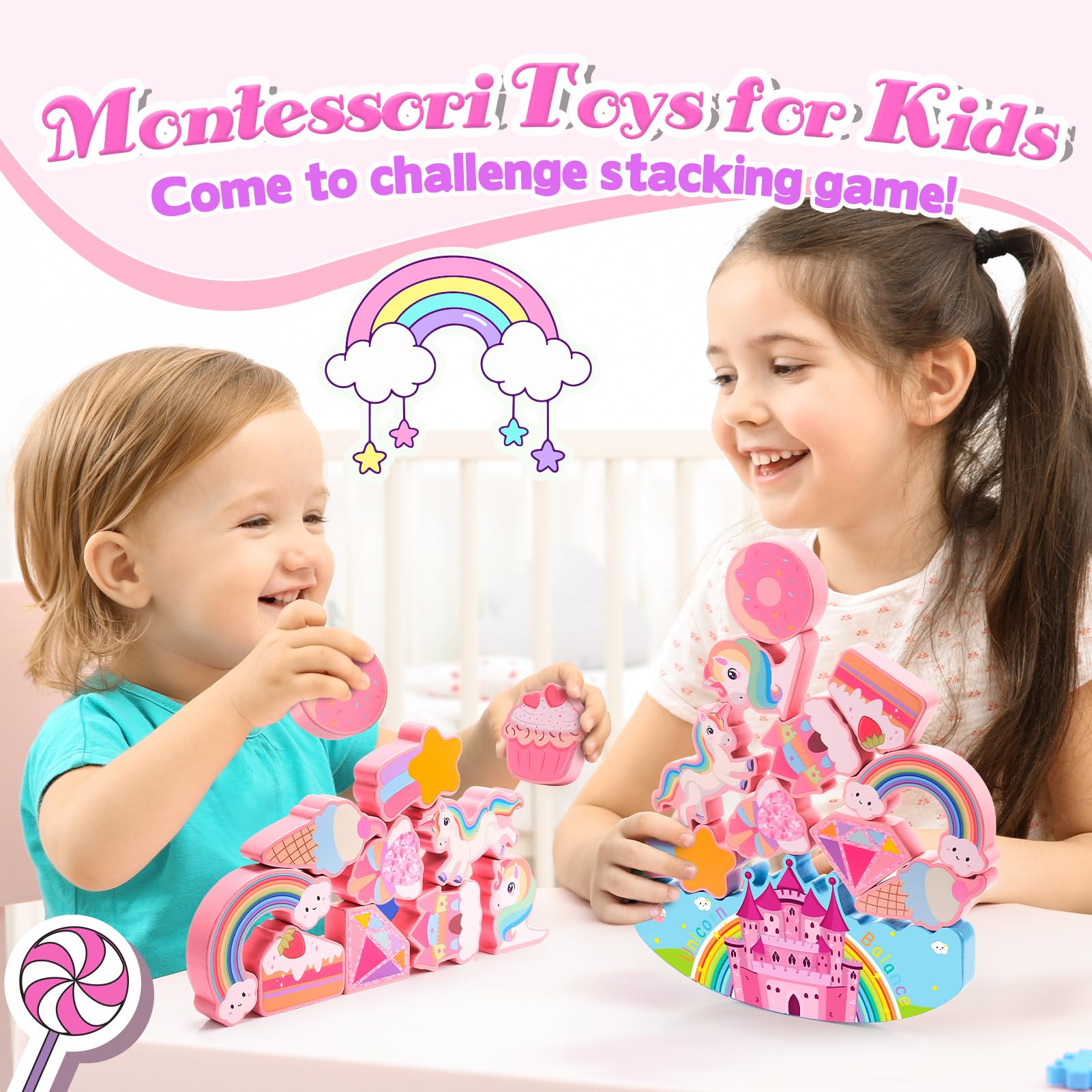 DejaNard Giochi Bambini 2 3 4 Anni, Regalo Bambina 2-6 Anni Unicorno Bambina Regalo Giochi Bambina Gioco Bambina 3-6 Anni Femmina Giochi Montessori 2 3 4 Anni Regali di Natale