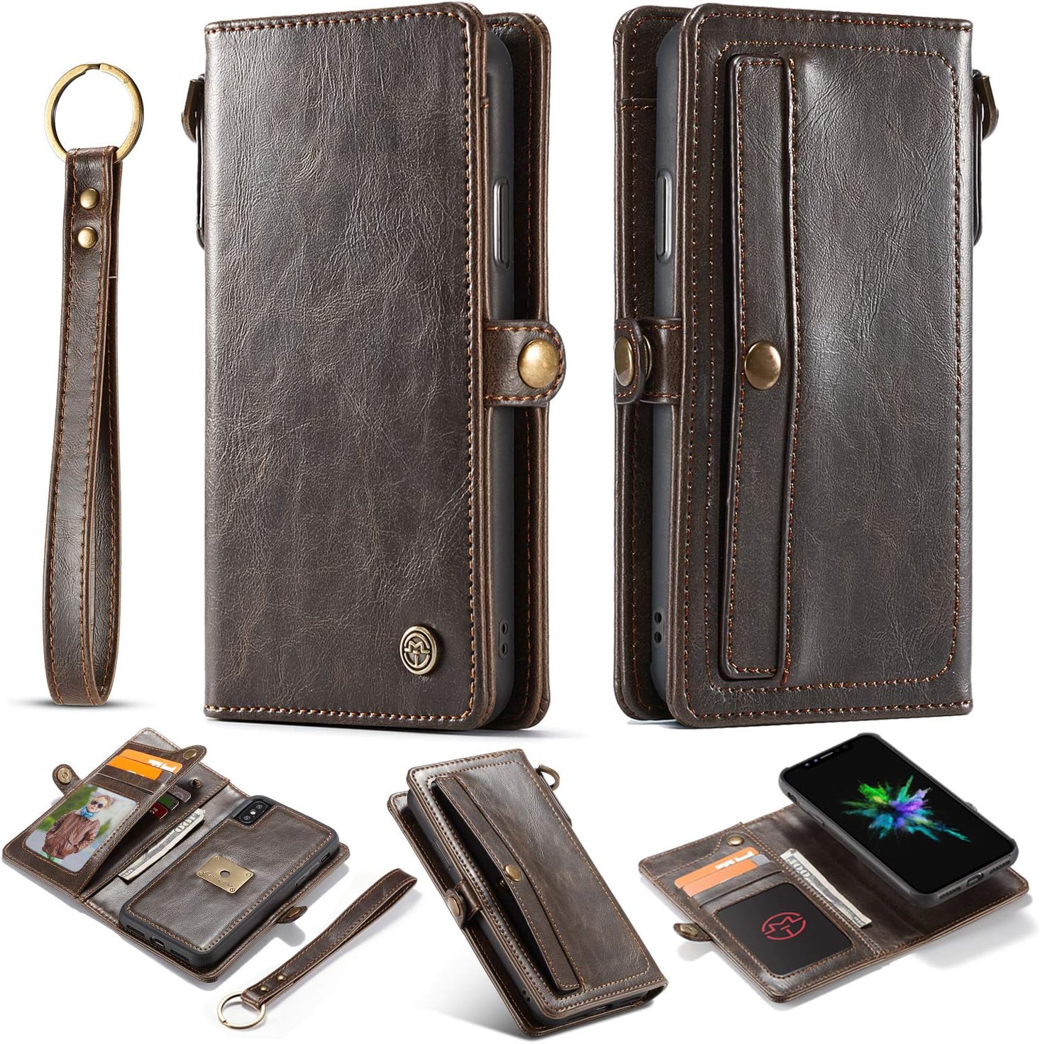 AKHVRS iPhone Xs Max Wallet Case, Handmade Flip Folio