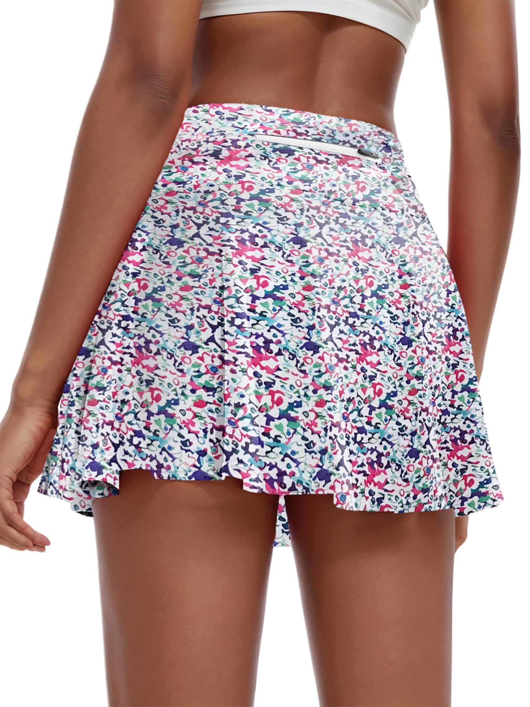 Oyamiki Tennis Skirt High Waisted Golf Athletic Skirts Skorts for Women Dressy Casual with 3 Pockets