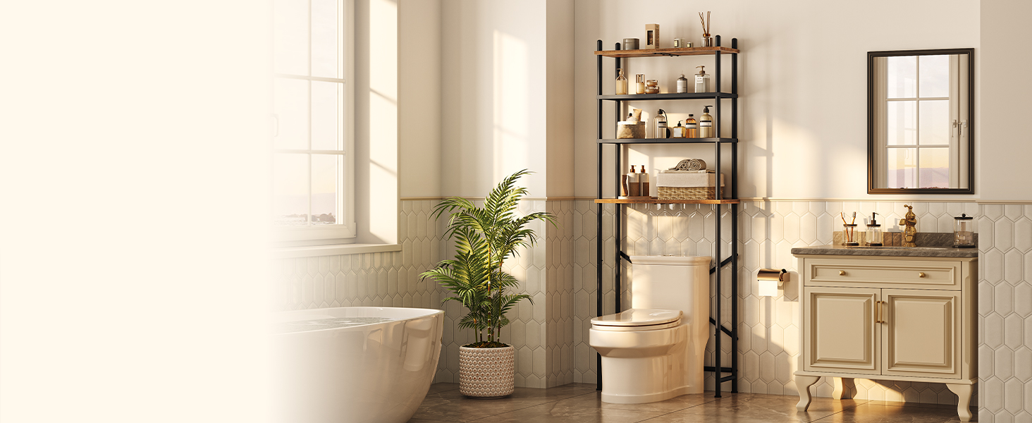 Amazon.com: HOOBRO Over The Toilet Storage, 4-Tier Over Toilet