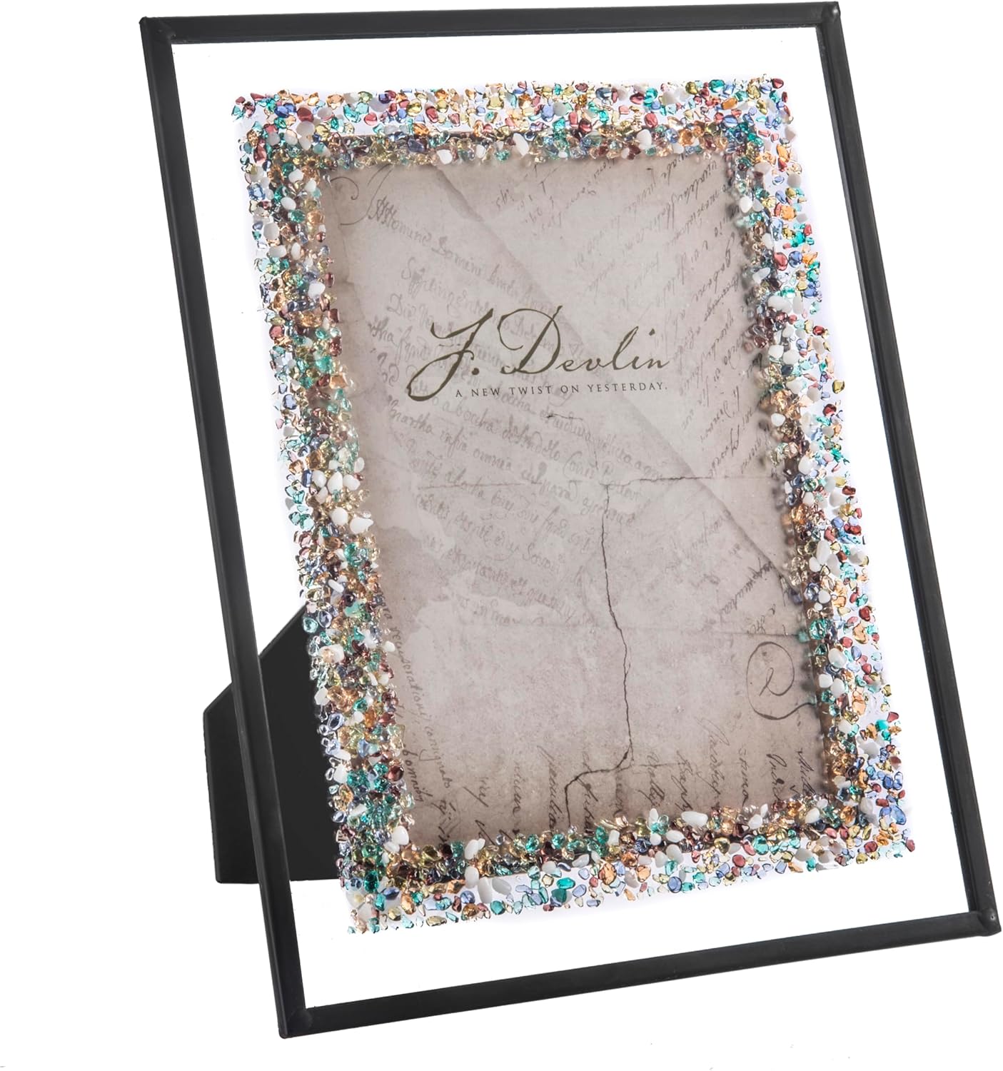 Picture Frame Colorful Fused Stained Glass Tabletop Photo