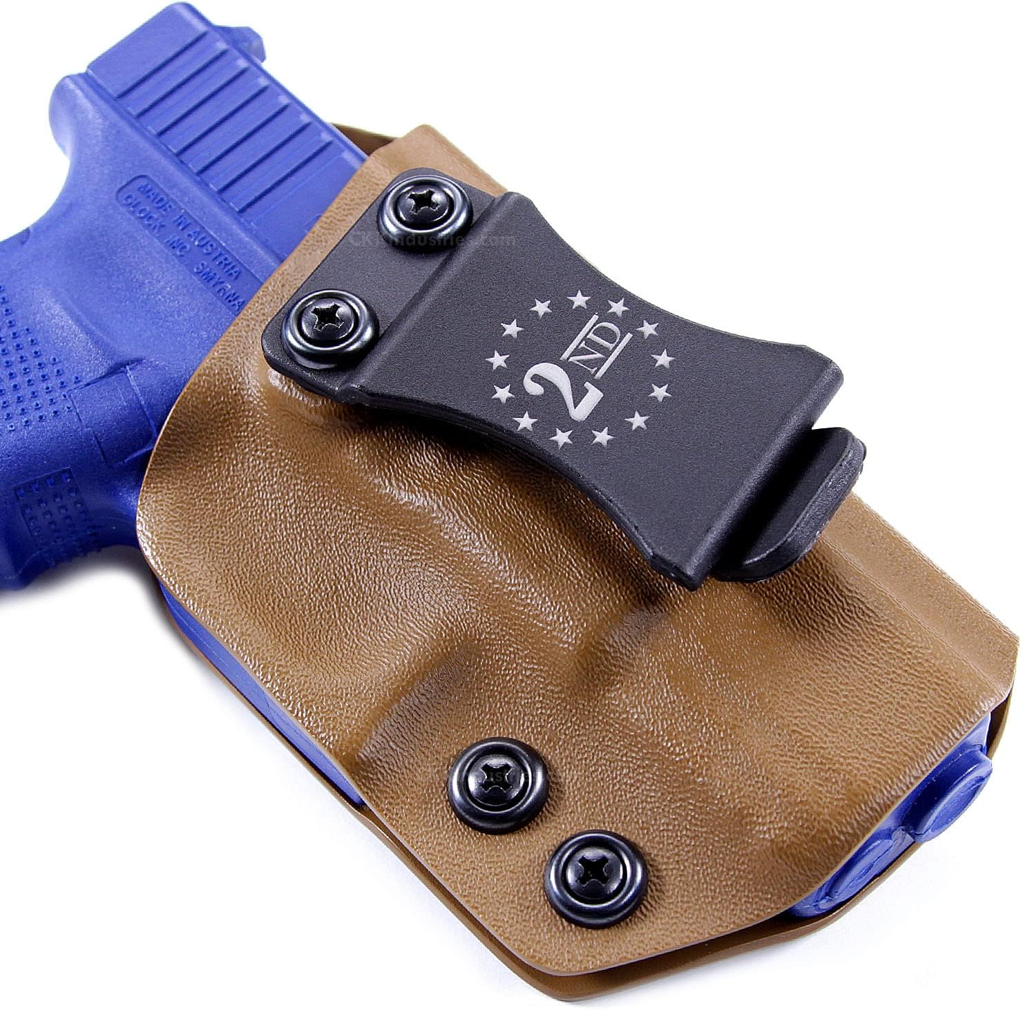 Holstex KYDEX Belt Clip with (2nd Amendment) Engravings – (FOMI Design) - (Fits 1.50-1.75in Belts) - (Inside-The-Waistband/IWB) - (USA Made) – Item Carry Clips, Taser Mounts