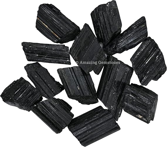 Black Tourmaline Crystals Rough Stone in Bulk, 1lb