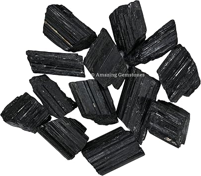 Black Tourmaline Crystals Rough Stone in Bulk, 1lb