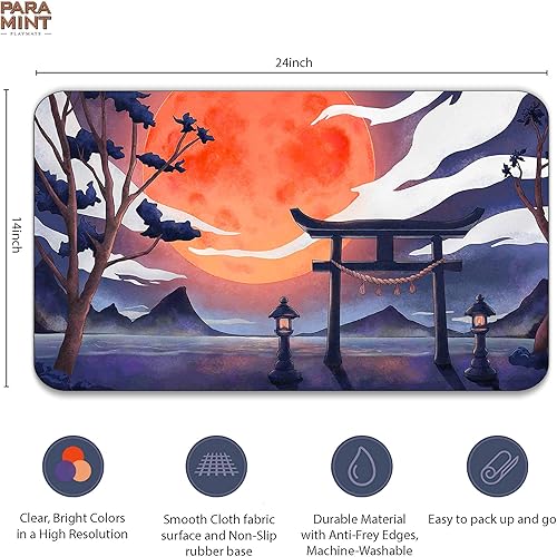 Miniatura 2 de Paramint Blood Moon Torii Gate (Stitched)  MTG Playmat  Compatible con Magic The Gathering  Play MTG, YuGiOh, Pokemon, TCG  Diseños y accesorios