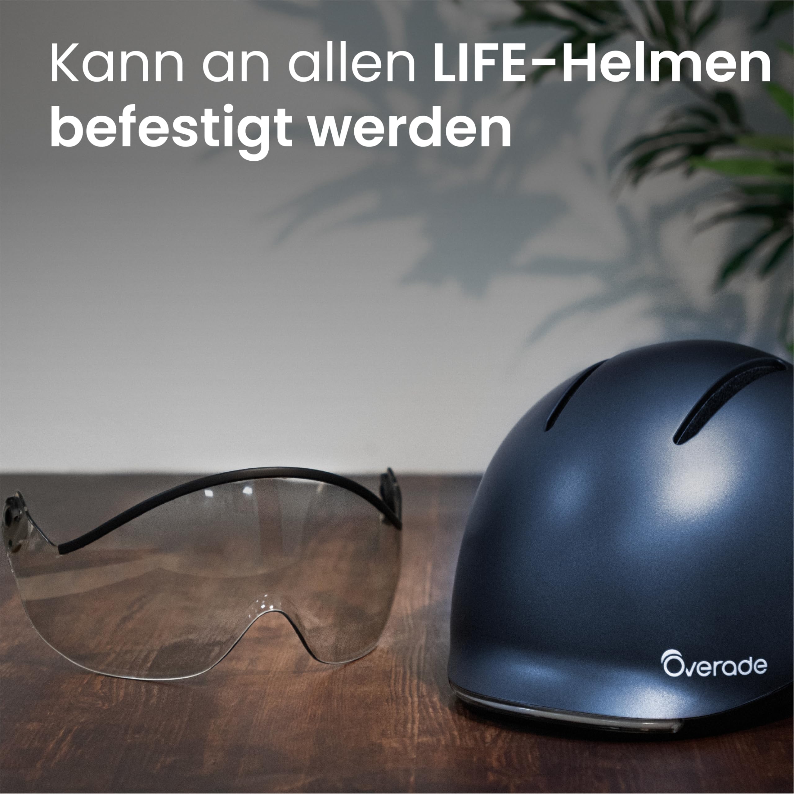 Overade - Visier | Getöntes Visier für Life-Helme | Schutz vor Regen, Sonne und Wind | Brillenkompatibel | Schnelle und drehbare Befestigung | Französische Innovation