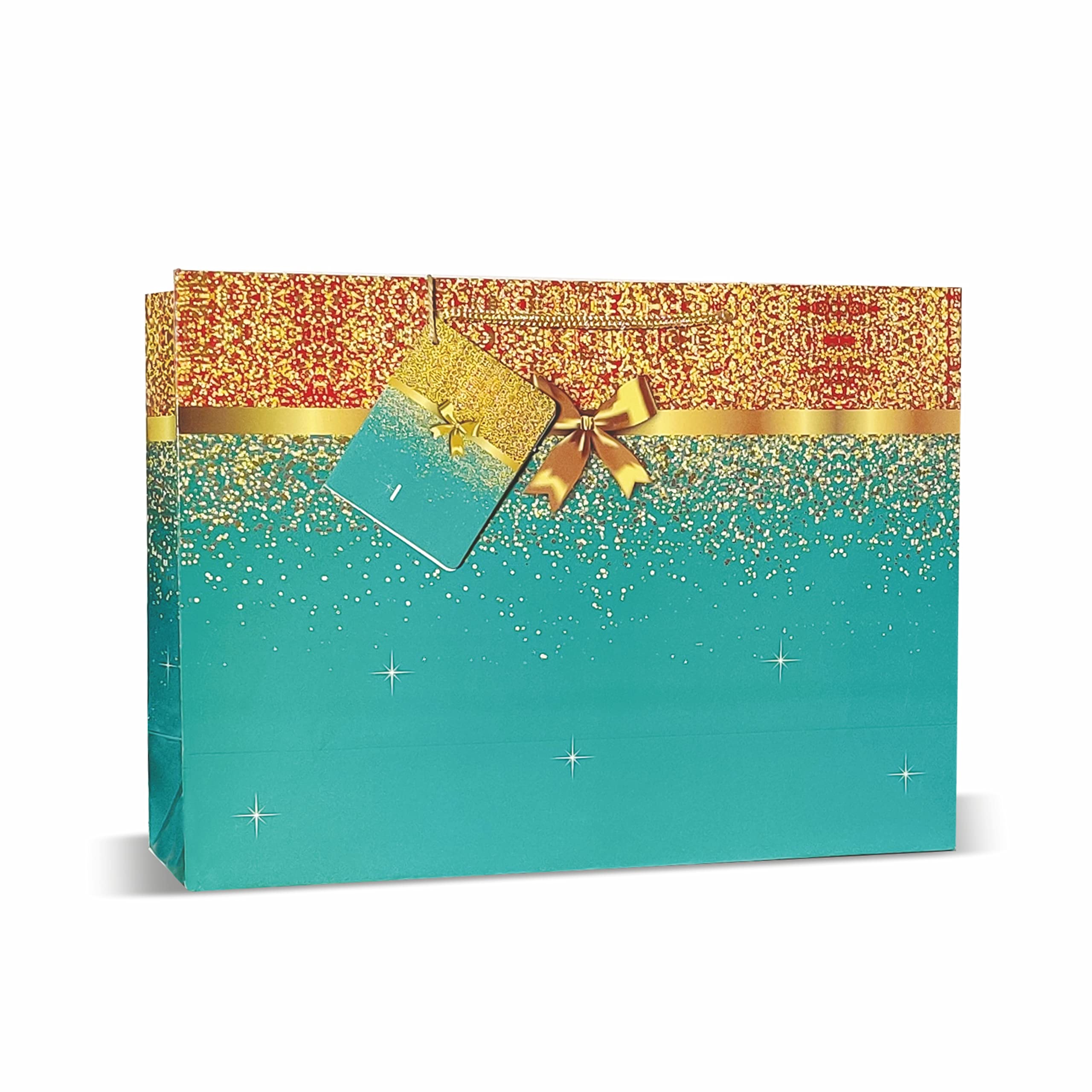 VESTTA -ELEGANCE REDEFINED Gifts Bags, Glitter With Golden Bow, Gloss Finish, 14 (L) X 4.5 (B) X 10(H) Inches, Pack Of 10, Weddings, Diwali, Birthdays, Christmas With Gift Tags (Green, Paper) (B09Y285G2R) Amazon Price History, Amazon Price Tracker