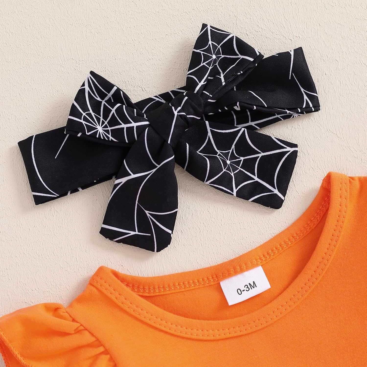 My First Halloween Baby Girl Outfit Ruffle Long Sleeve Romper Suspender Skirt Headband Set Fall Winter Clothes