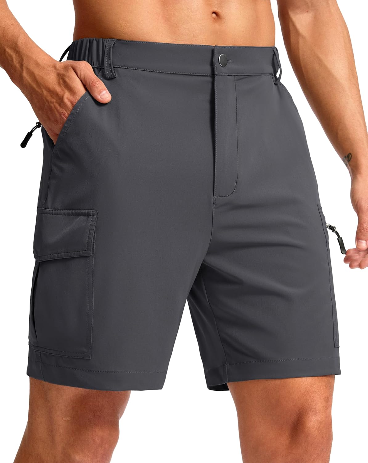 Pudolla Men’s Hiking Cargo Shorts 7″ Lightweight Quick Dry Casual Work Shorts for Men Summer Travel Golf with 5 Pockets