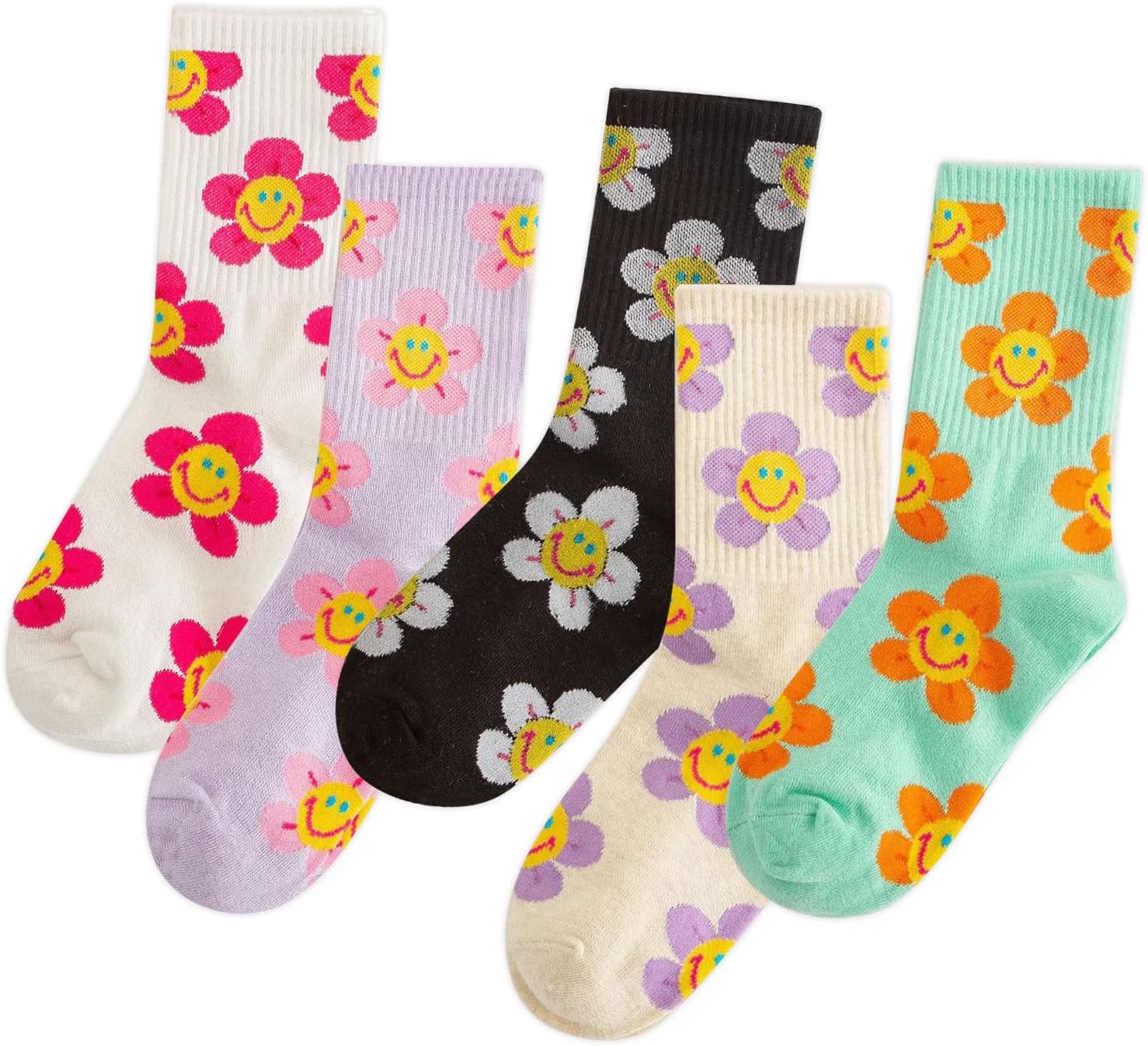 3-6 Pairs Womens Cute Animal Patterned Funny Novelty Cotton Crew Socks