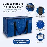 ClearSpace Heavy Duty Moving Bags or Storage Bag, 6 Pack – Large Moving Boxes with Backpack Straps, Zippers & Handles – Perfect for College Dorm, Traveling, Camping, Christmas Decorations