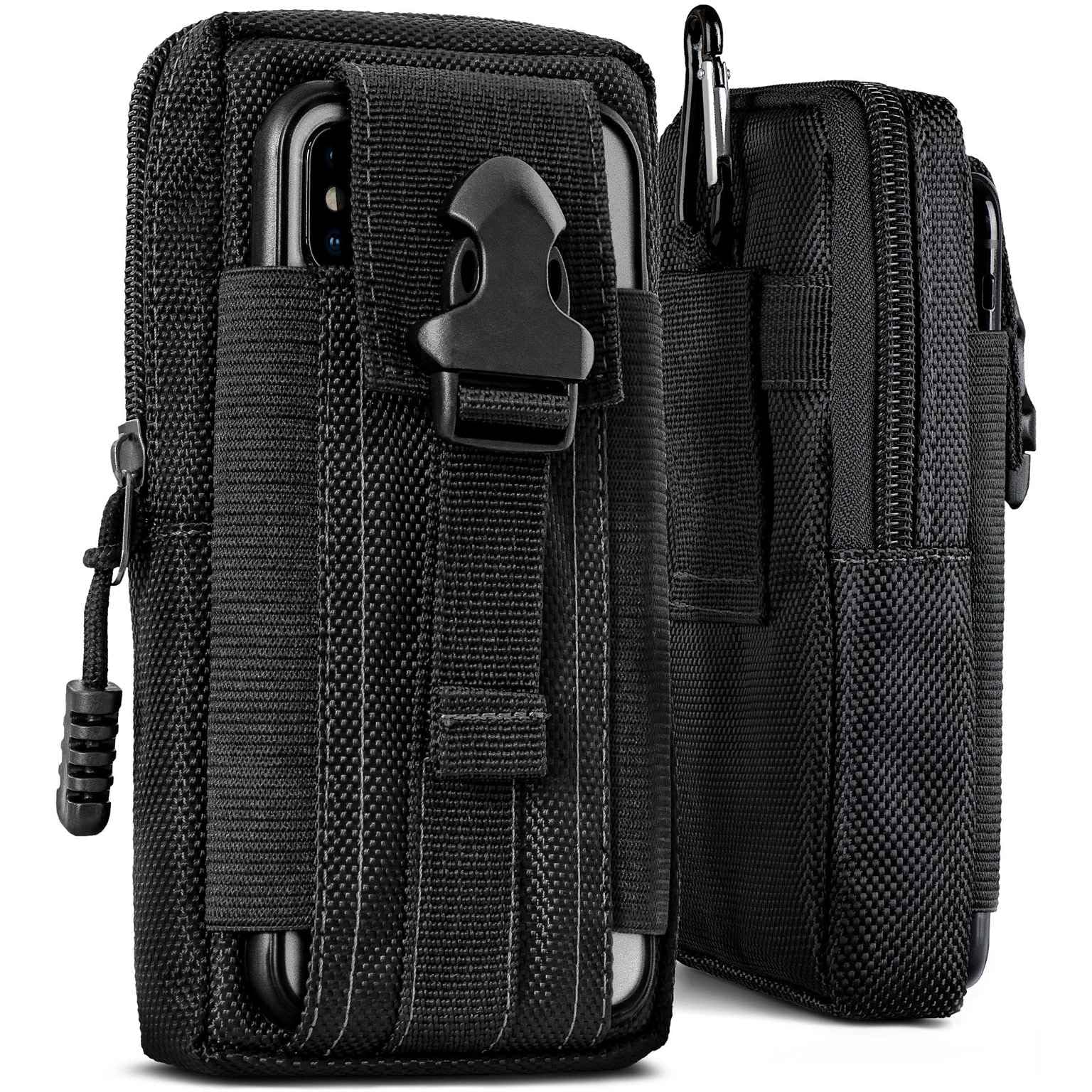 ONEFLOW Funda de supervivencia para Volla Phone Plinius, riñonera de nailon con mosquetón, funda táctica EDC con soporte para cinturón, funda para teléfono móvil, funda para teléfono móvil, color