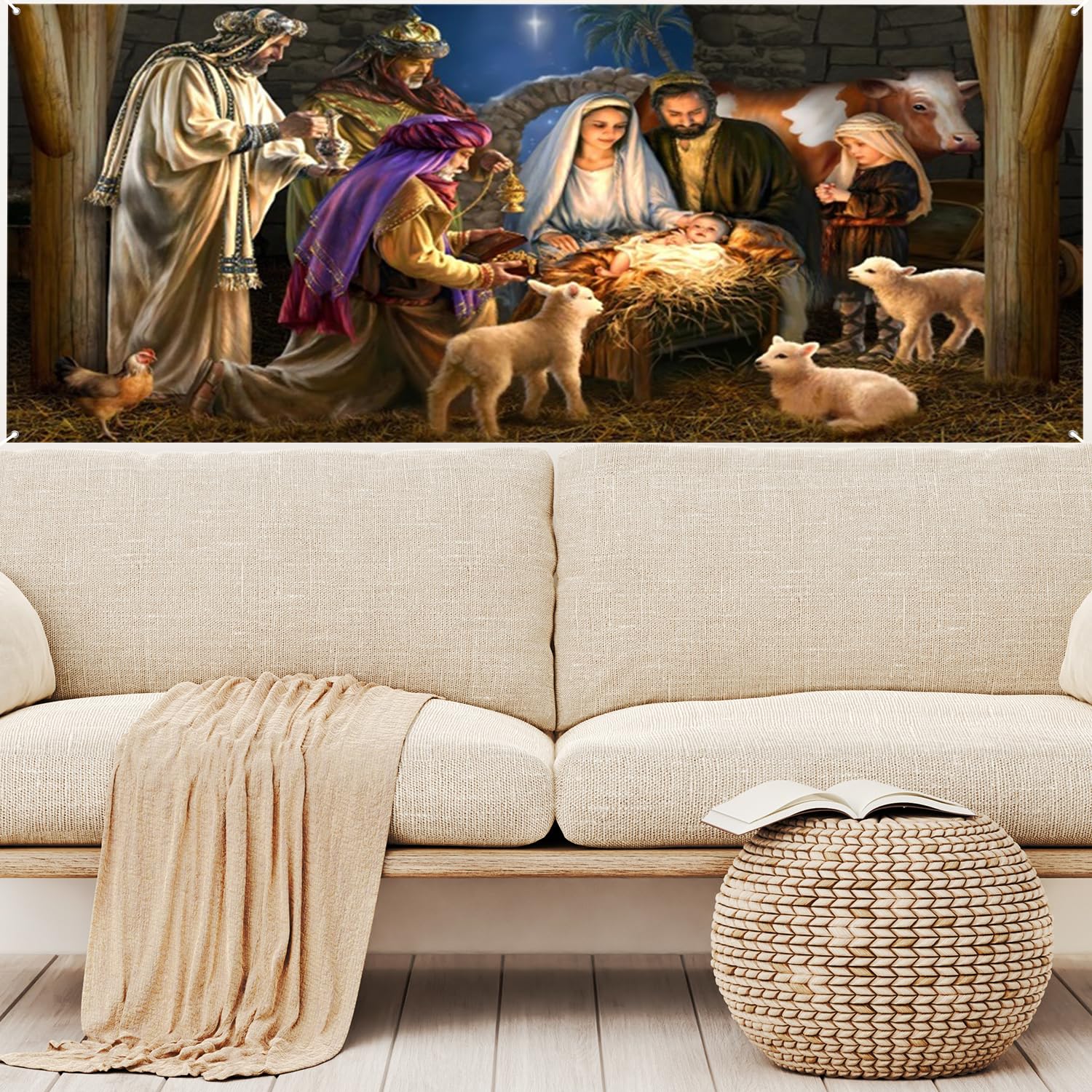 Bannière De Porte De Garage De Noël, Arrière-plan De Scène De