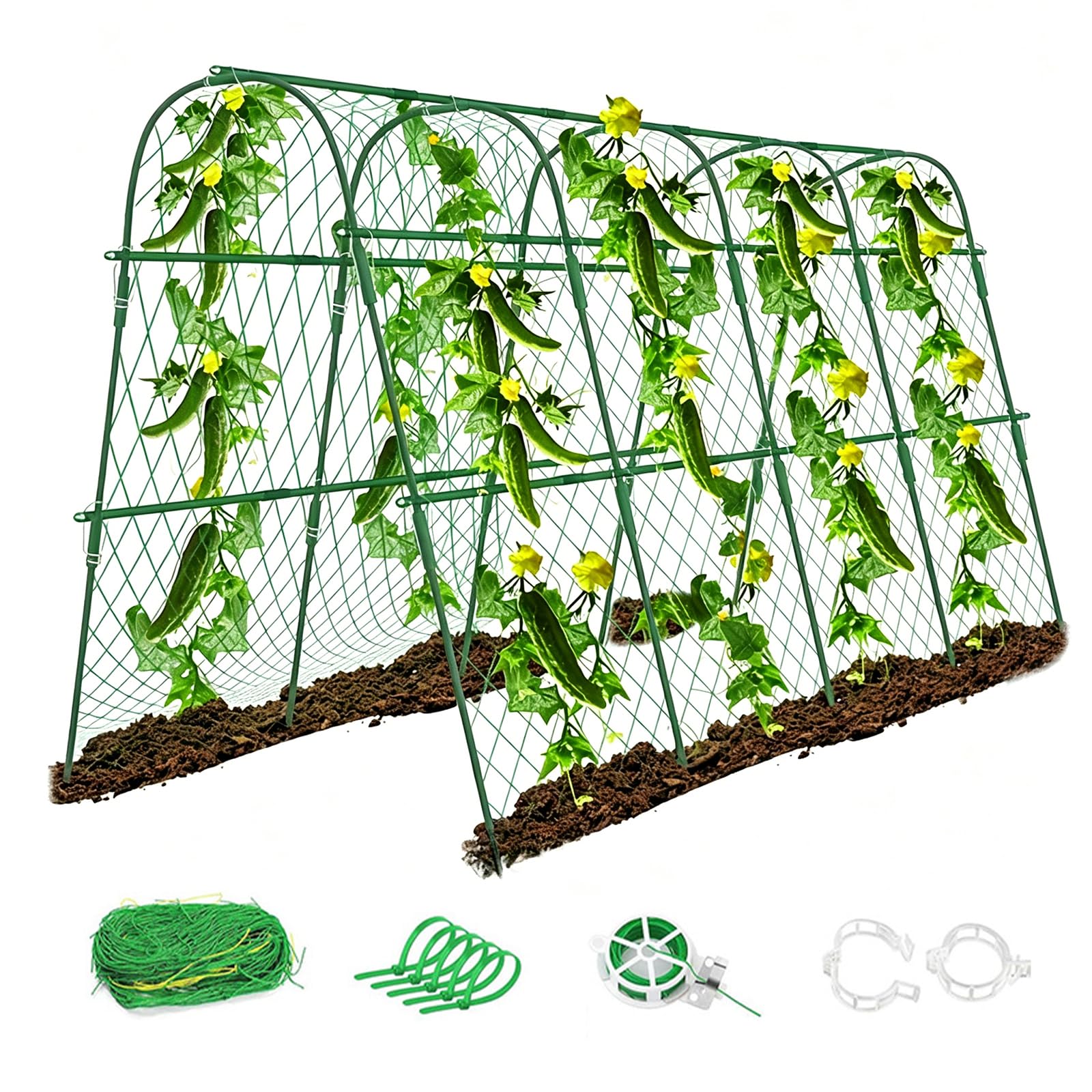 U-Shape Cucumber Trellis for Climbing Plants, Garden Trellis (200 x 120cm) — image 1