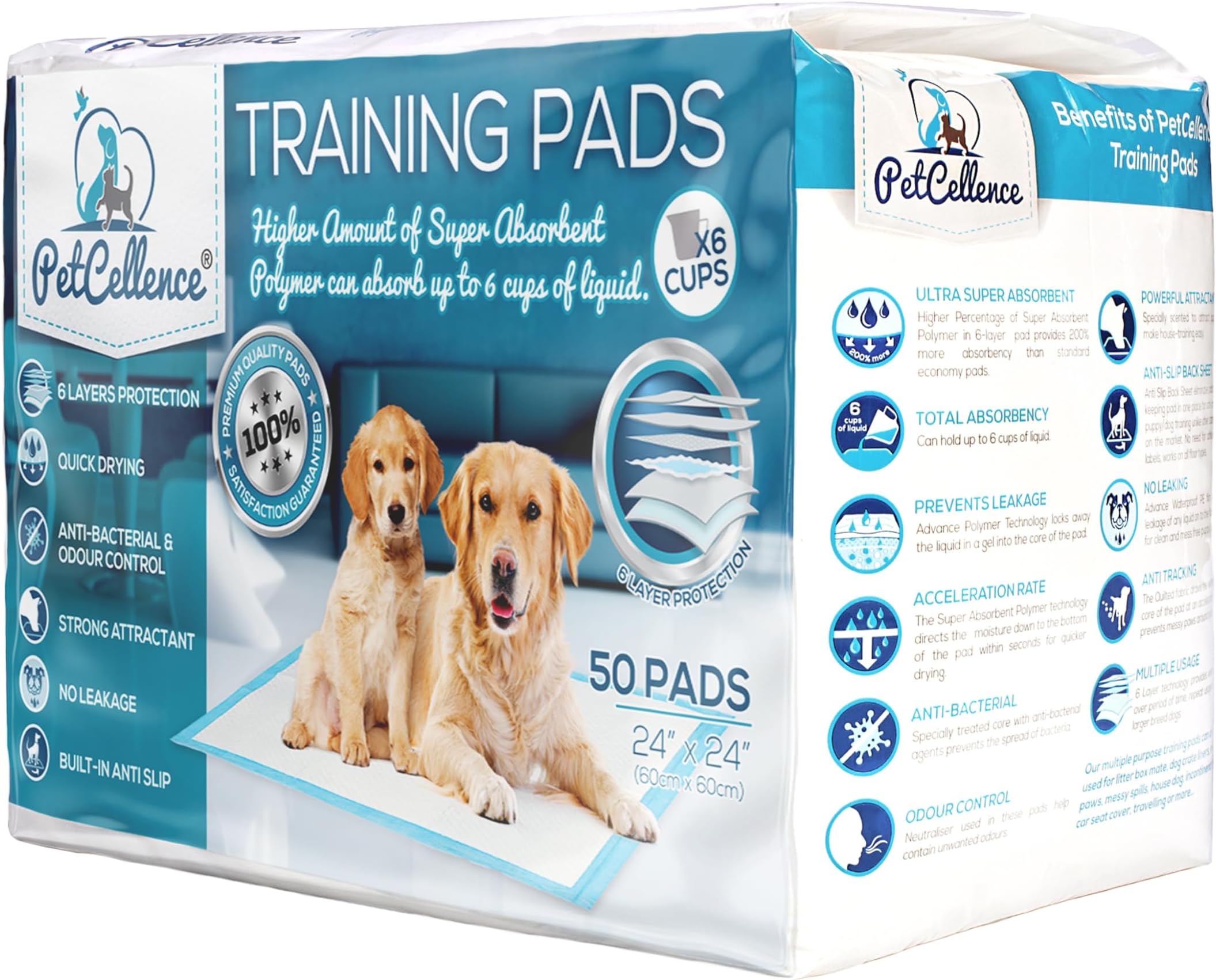 Comfy Pets Training Pads Premium Absorbent Puppy Dog Pads with