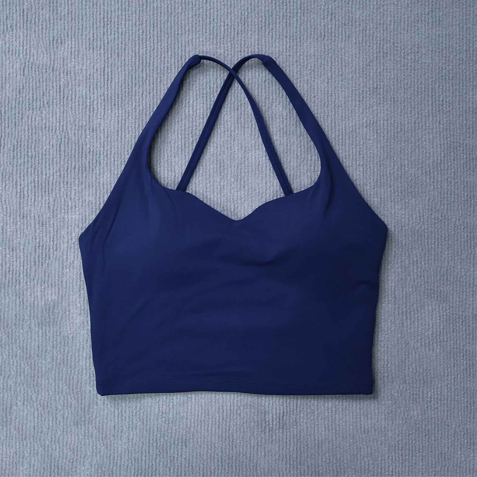 Sujetador Yoga Mujeres Crisscross Back Deportes Crop Top Rápido Seco Almohadillado Tank Gimnasio Correr Entrenamiento De Fitness- Green-l