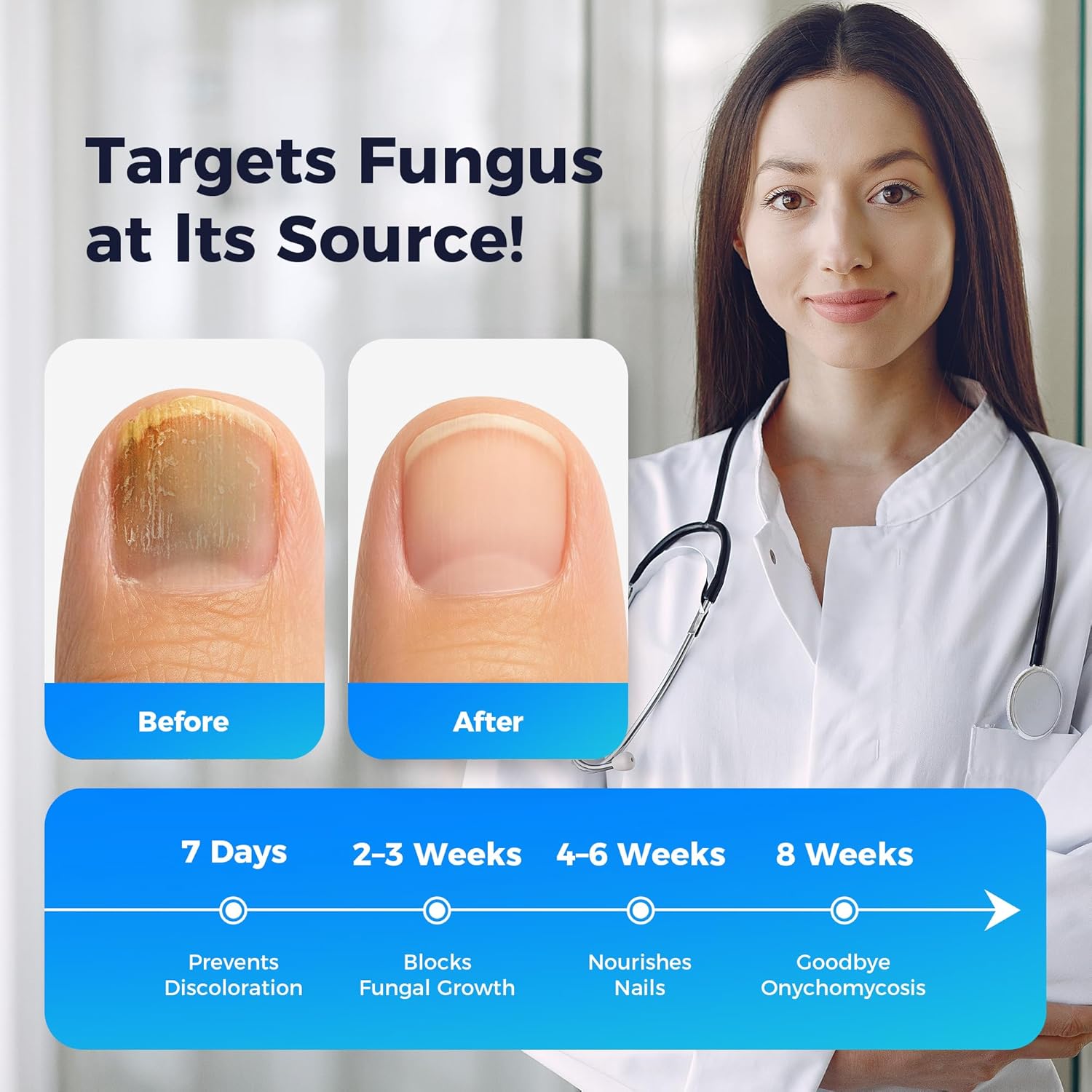 Fungal Nail Patches & Nail Repair Pen,Fast-Acting 7 Days Toenail Treatment Extra Strength With Tea Tree Oil, Acetic Acid Nail Pens for Damaged Nail - Image 6