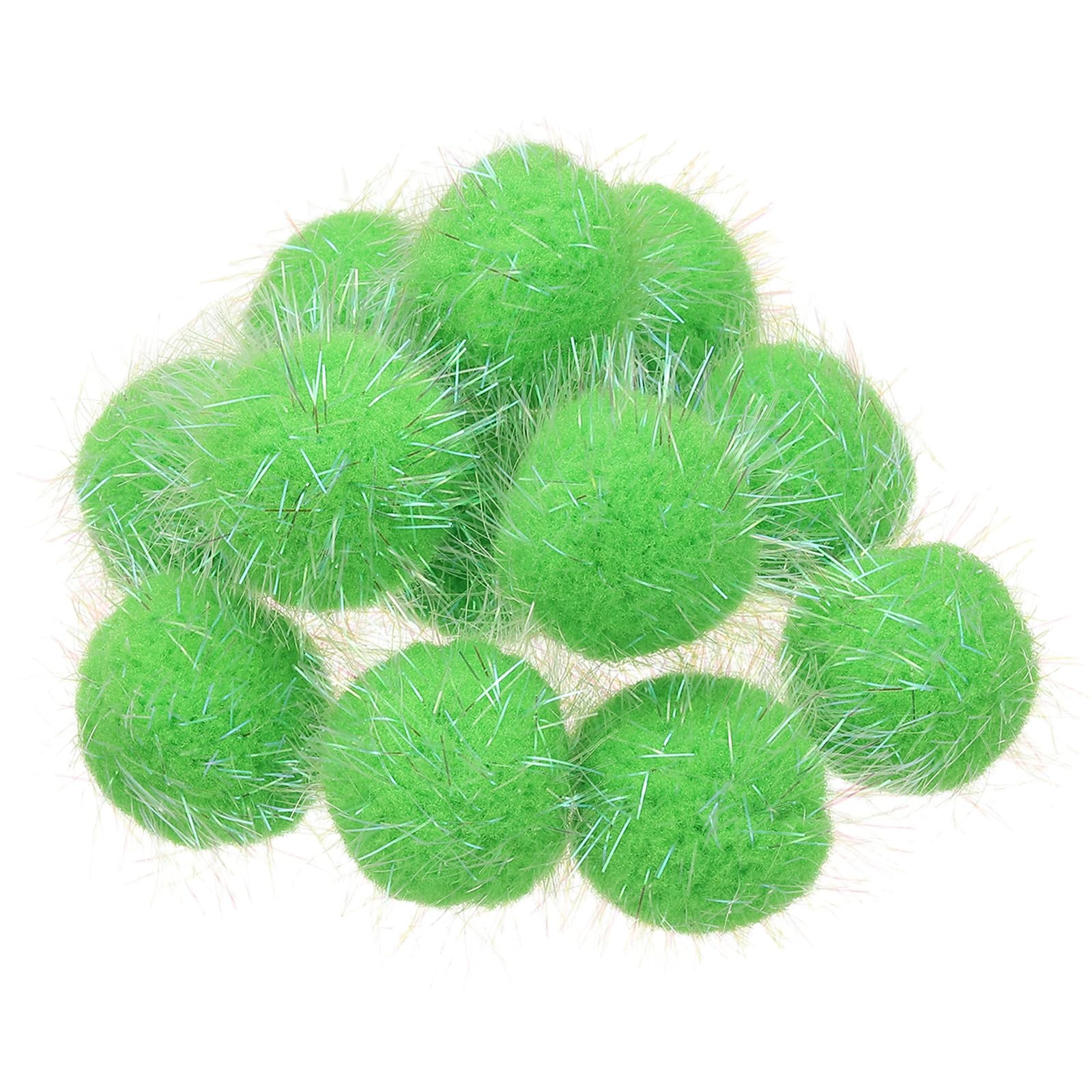 Pompons brillants préférés des chats actifs | 12 balles de jeu PATIKIL vertes